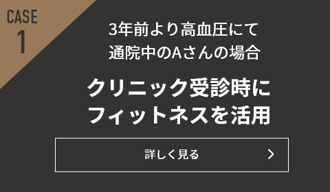 CASE1 3年前より高血圧にて通院中のAさんの場合 クリニック受診時にフィットネスを活用